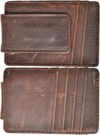 Men's Leather Money Clip RFID Front Pocket Wallet