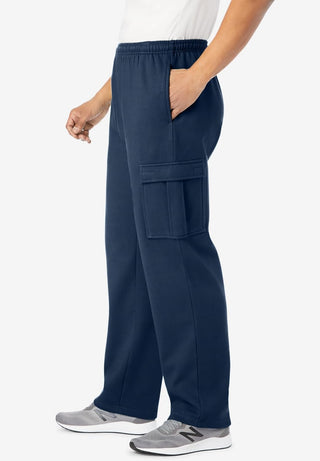 Plus Size Men's Big & Tall Fleece Cargo Sweatpants