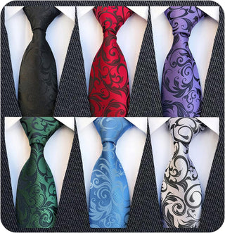 Men's Necktie Classic Silk Tie Woven Jacquard Neck Ties 6 PCS