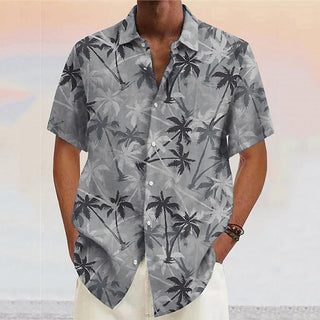 Big Men''s Shirt Coconut Tree Graphic Print