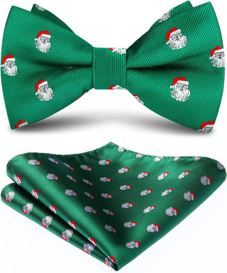 Christmas Bow Tie and Pocket Square Set