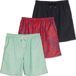 Big Men's Quick-Dry Swim Trunks- 3 pack