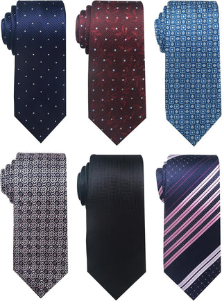 Tie for Men Necktie Woven Jacquard Neck Ties Set 6 PCS