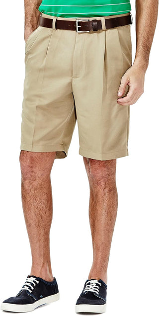 Plus Sized Men's Pleat Front Big Expandable Waistband Shorts