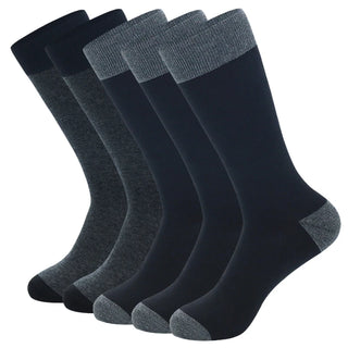 5 Pairs Large Size Fashion Business Men Dress Socks High Quality Stripe Black Gray Pure Men Cotton Socks Size EU41-48