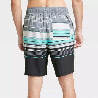 Men'S 9" Striped E-Board Swim Shorts - Goodfellow & Co Charcoal Gray