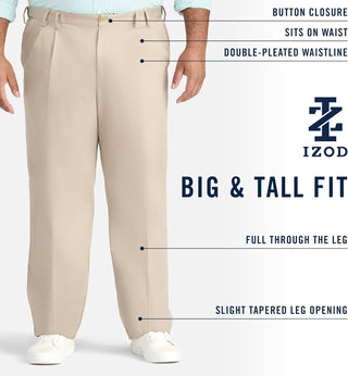 Men's Big-And-Tall Chinos Double-Pleated Pants