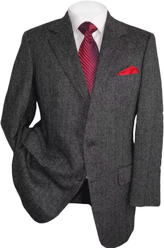 Big Men's Herringbone Tweed Blazer