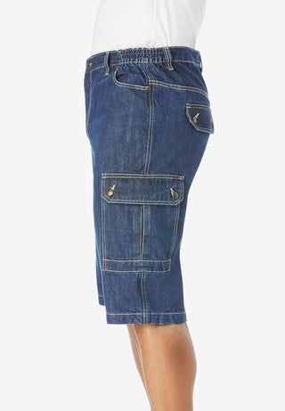 Plus Sized Men's Big & Tall Denim Cargo Shorts