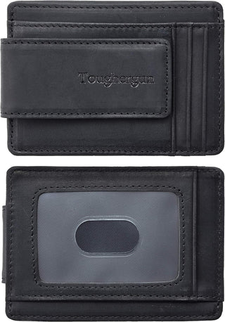 Leather Magnetic Front Pocket Money Clip Wallet