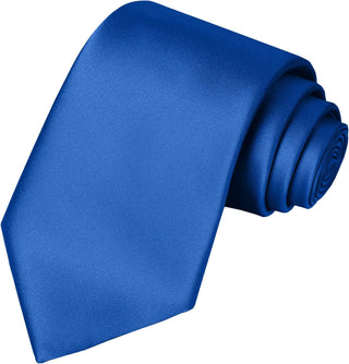 Solid Satin Tie Pure Color Necktie Mens Ties + Gift Box