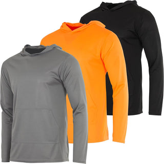 Big Men's Mesh Long Sleeve Athletic Pullover Hoodie Sweatshirt-3 Pack