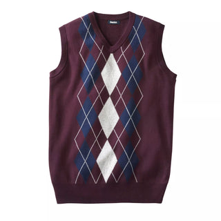 Men'S Big & Tall V-Neck Argyle Sweater Vest