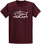 Athletic Maroon W/White Great White Shark Design