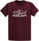 Athletic Maroon W/White Great White Shark Design