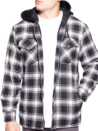 Plus Size Flannel Jackets for Men Big and Tall Zip up Hoodie 