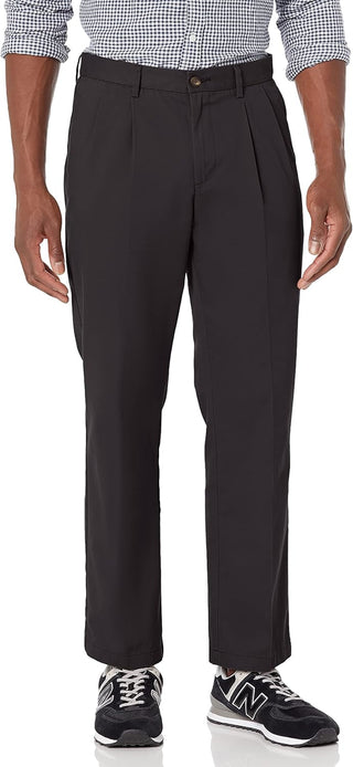 Big Men's Wrinkle-Resistant Pleated Chino Pants