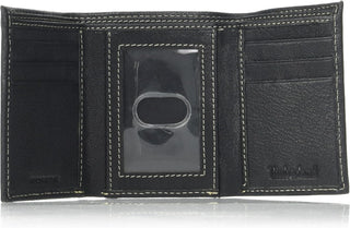 Men's Leather Trifold Wallet, Black