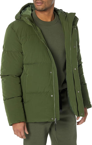 Men's Coat Mid-Length Hooded Puffer (Big & Tall)