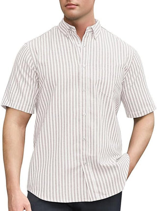 Plus Size Men's Linen Cotton Short Sleeve Shirts