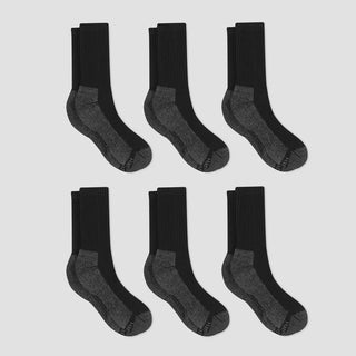 Hanes Men'S Big & Tall Work Crew Socks 6Pk - 12-14