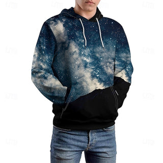 Plus Size Graphic Sky / Galaxy Big Men's Hoodie