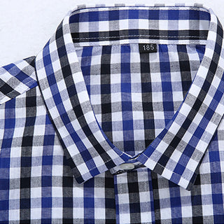 Men'S Short Sleeve Plaid Dress Shirt Big and Tall Casual Regular Fit Button down Collar Shirts Wrinkle Free Business Shirt