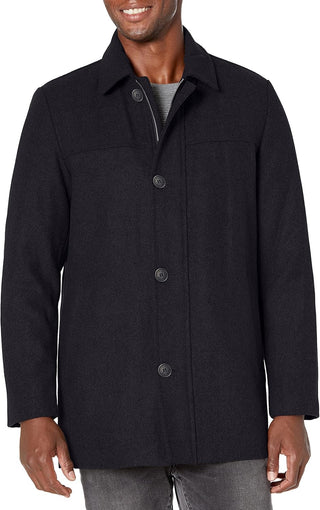 Big Mens Wool Blend Coat with Scarf