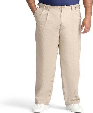 Men's Big-And-Tall Chinos Double-Pleated Pants