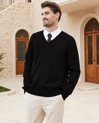 Men's Big and Tall Wool Blend V-Neck Sweater