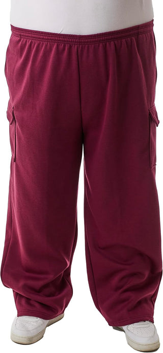 Big Men's Cargo Sweatpants; Plus Sizes