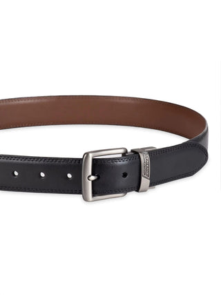 Men'S Two-In-One Reversible Black to Brown Double Stitch Belt (Regular and Big & Tall Sizes)