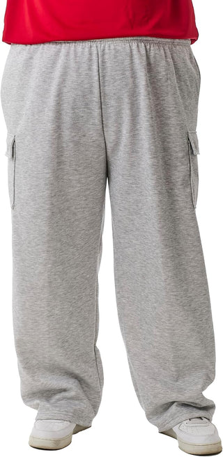 Big Men's Cargo Sweatpants; Plus Sizes