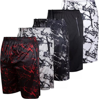 Ultra Performance 5 Pack Mens Athletic Running Shorts, Basketball Gym Workout Shorts for Men with Zippered Pockets