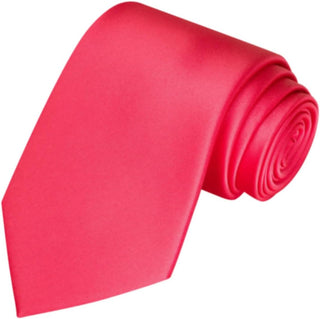 Solid Satin Tie Pure Color Necktie Mens Ties + Gift Box