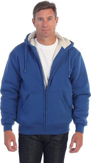 Big Mens Heavyweight Sherpa Lined Fleece Hoodie Jacket