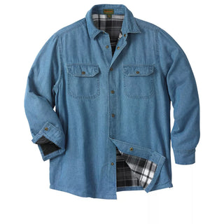 Boulder Creek by Kingsize Men'S Big & Tall Flannel-Lined Twill Shirt Jacket