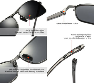 Rectangular Polarized Sunglasses for Men