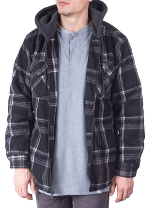 Plus Size Flannel Jackets for Men Big and Tall Zip up Hoodie 