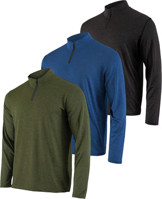 Big Men's Dry-Fit Quarter Zip Sweatshirt (3 Pack)