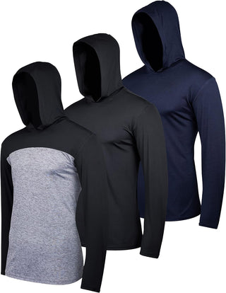 Big Men's Dry Fit Wicking Hoodie (Big and tall)- 3 pack