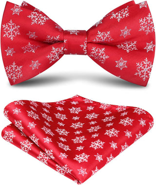 Christmas Bow Tie and Pocket Square Set