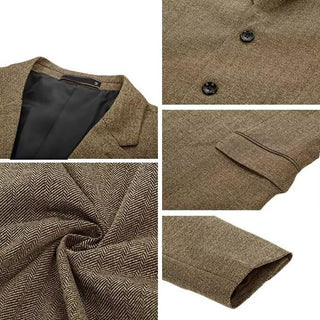 Big Men's Herringbone Tweed Blazer 