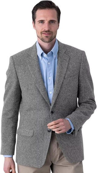 Big Men's Herringbone Tweed Blazer 