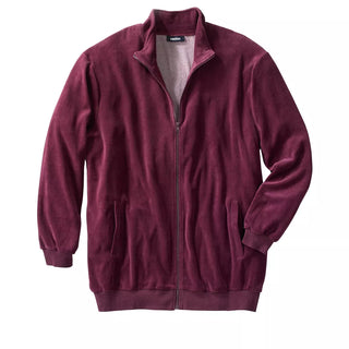 Kingsize Men'S Big & Tall Tall Velour Full-Zip Jacket