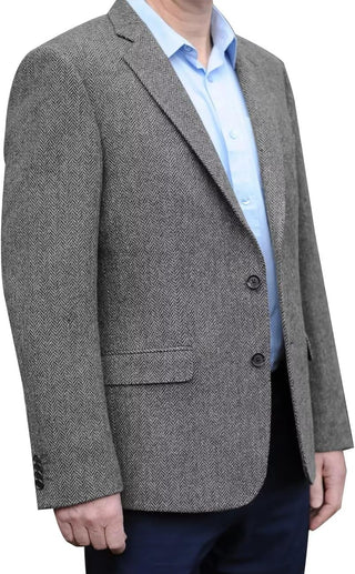 Big Men's Herringbone Tweed Blazer 