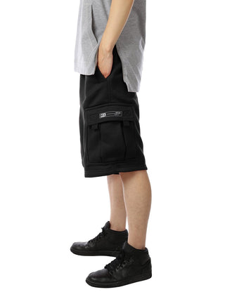 Mens Premium Cargo Sweat Shorts Heavyweight Heavy Duty Utility Pocket Elastic Waistband Drawstring Big and Tall Available