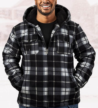 Mens Big and tall Thick Plaid Flannel Jacket 