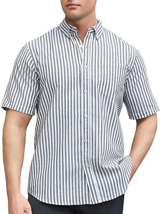 Plus Size Men's Linen Cotton Short Sleeve Shirts