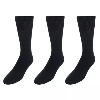 CTM Men'S Big and Tall Diabetic Non-Binding Crew Socks (3 Pack)